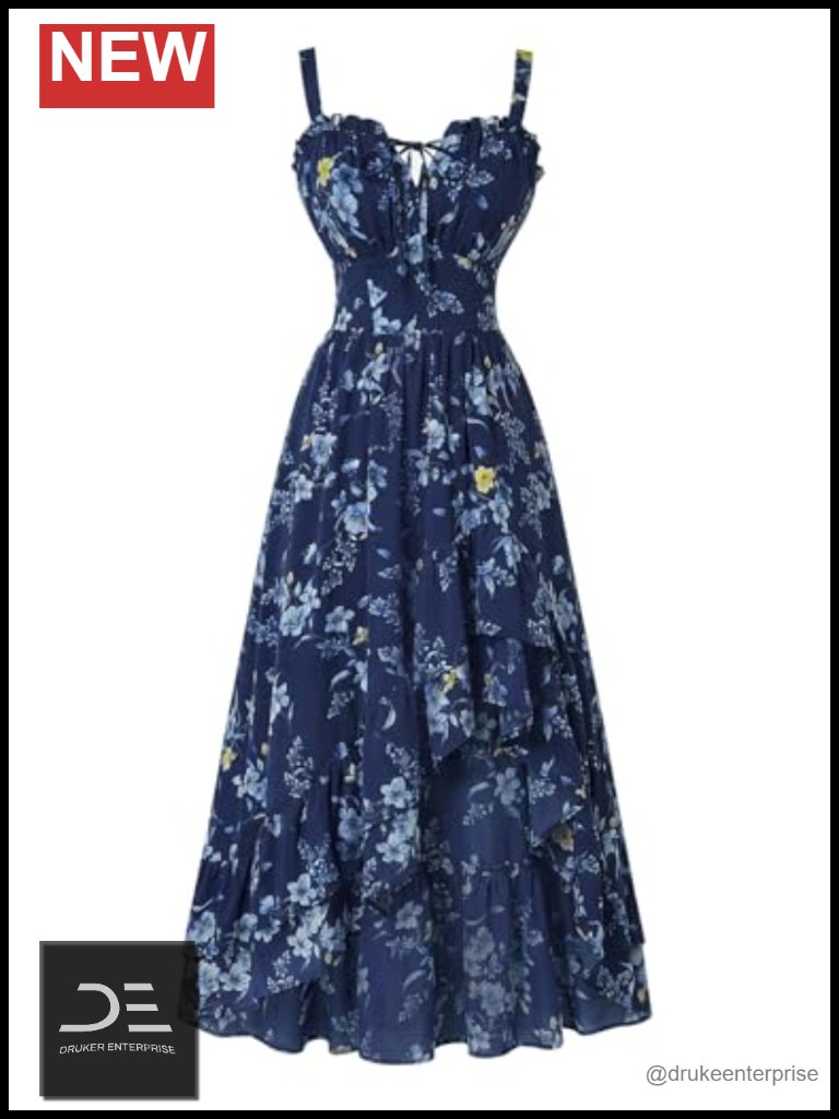 Corset Dress Summer Floral High Low Milkmaid Sundress With Pockets Adjustable